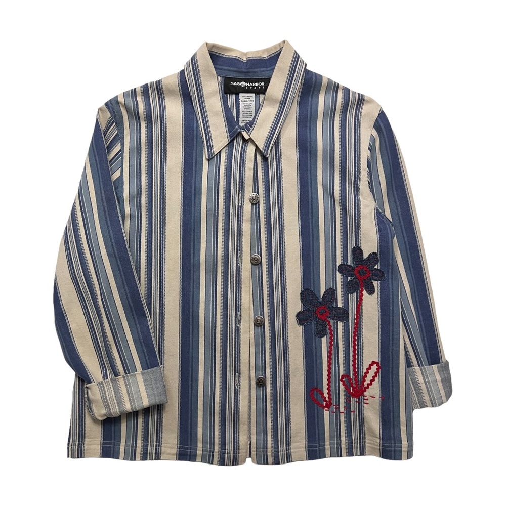 Vintage 90’s Embroidered Striped Blazer